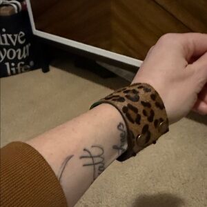 Boutique style Leopard Print Leather Cuff Bracelet